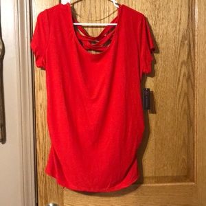 Red peached tee